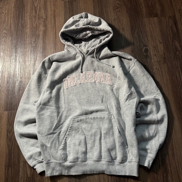 J. America Oklahoma Sooners NCAA Hoodie Mens XL Pullover Gray Embroidered - Picture 1 of 6